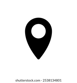 Address, location icon in rounded corner. Map pin, place marker sign symbol