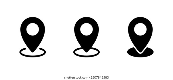 Address location, map pin icon in generic style. Place marker sign symbol