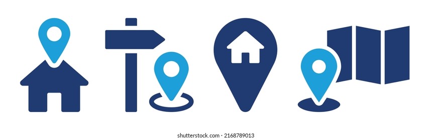 Address location vector icon set illustration.