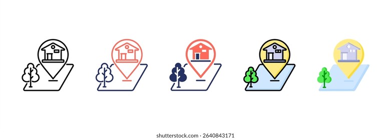 Address Multi Style Icon Set