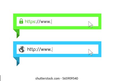 Address and navigation bar with http and https symbol. Eps10 vector illustration.