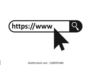 Address and navigation bar icon, browser application icon, concept online search www http pictogram – stock vector