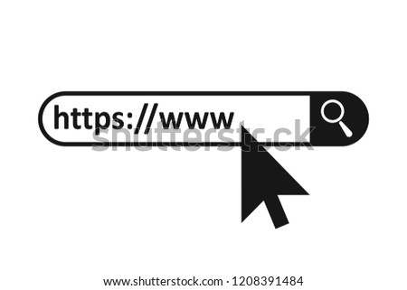 Address and navigation bar icon, browser application icon, concept online search www http pictogram – stock vector