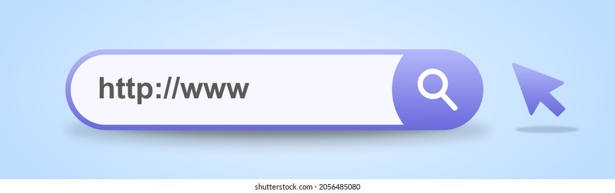 Address and navigation bar icon. business concept search www http pictogram. 3d concept illustration.