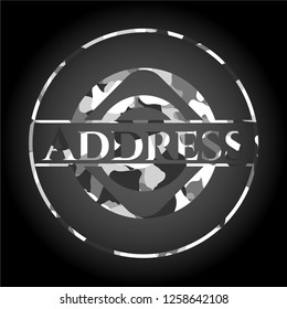 Address on grey camo texture