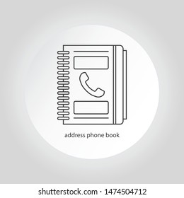 Address phone book icon with gradient background