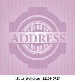 Address pink emblem. Retro