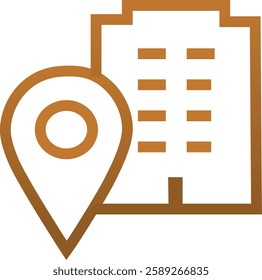 Address place location symbol in gradient. Real Estate location icon template for graphic and web design logo vector Vector illustration