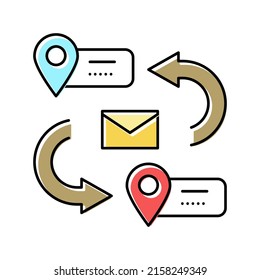 address for sending letter color icon vector. address for sending letter sign. isolated symbol illustration