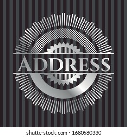 Address silver emblem. Vector Illustration. Mosaic.