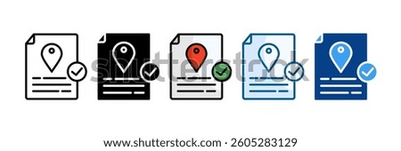 Address Verification Icon Set Multiple Style Collection