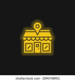 Address yellow glowing neon icon