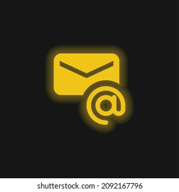 Address yellow glowing neon icon