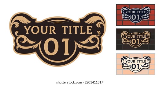 Addressable figured plate with a street number for residential and non-residential premises, houses, shops, cafes. Different colors pattern, isolated vector illustration