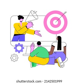 Addressable TV advertising abstract concept vector illustration. TV ad campaign, new advertising technology, addressable television, target marketing, audience relevant message abstract metaphor.