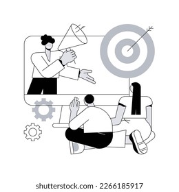 Addressable TV advertising abstract concept vector illustration. TV ad campaign, new advertising technology, addressable television, target marketing, audience relevant message abstract metaphor.