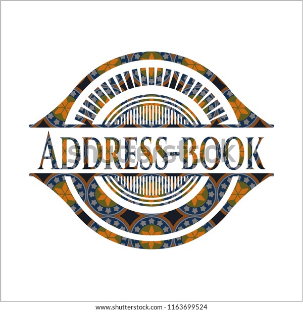 Addressbook Arabic Emblem Background Arabesque Decoration Stock Vector
