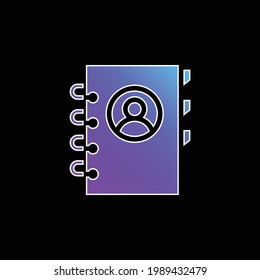 Addressbook blue gradient vector icon