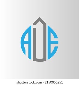 Monograma del logotipo ADE aislado en plantilla de diseño de elementos de círculo