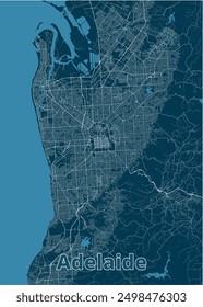 Adelaide, Australia artistic blueprint map poster art