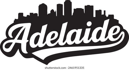 Adelaide Australia Skyline Silhouette Vector