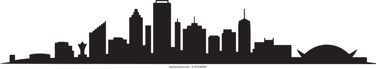 Horizonte de la ciudad de Adelaida en gradiente. silueta de Vector de diseño negro
