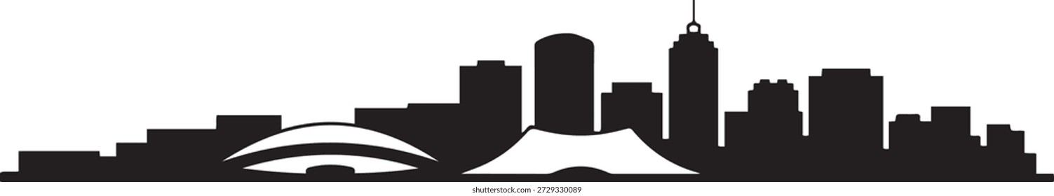 Horizonte de la ciudad de Adelaida en gradiente. silueta de Vector de diseño negro
