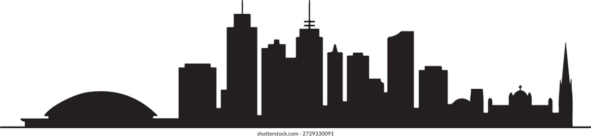 Horizonte de la ciudad de Adelaida en gradiente. silueta de Vector de diseño negro
