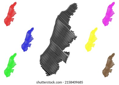 Adelaide island ( United Kingdom of Great Britain and Northern Ireland, British Antarctic Territory) map vector illustration, scribble sketch Adelaide map