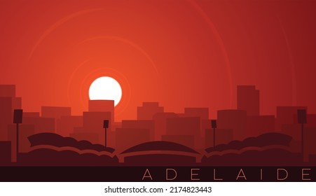 Adelaide Low Sun Skyline Scene