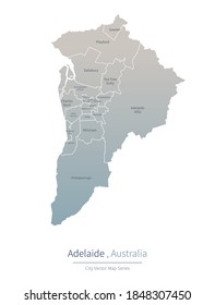 Adelaide Map. vector map of major city in the Australia.