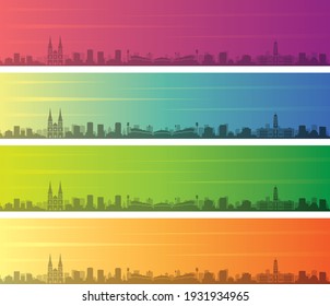 Adelaide Multiple Color Gradient Skyline Banner