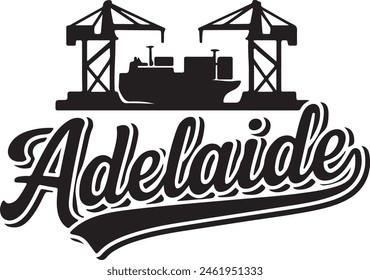 Adelaide Ship Silhouette Vector Illustration