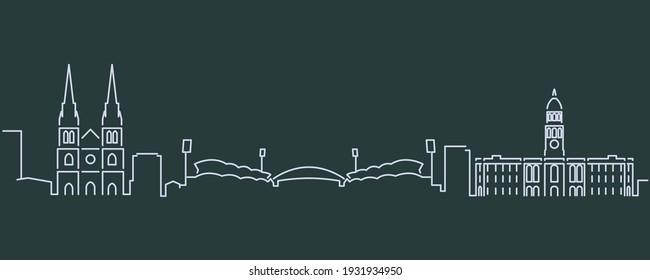 Adelaide Single Line Skyline Profile