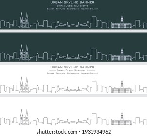 Adelaide Single Line Skyline Profile Banner