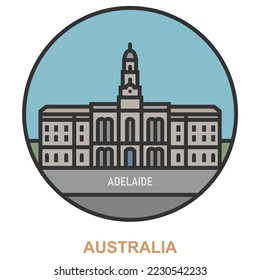 Adelaide. Sities and towns in Australia. Flat landmark