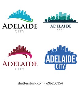 Adelaide Skyline Landscape Silhouette Travel Logo