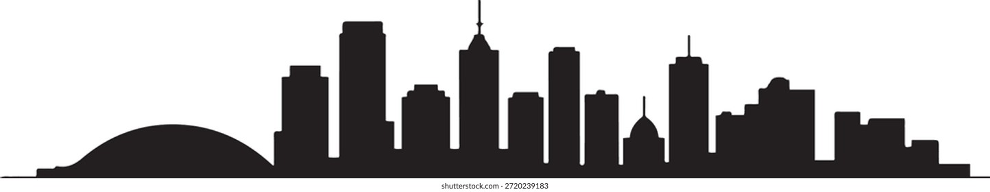 Silueta del horizonte de Adelaida. Adelaida, Australia. Ilustración vectorial. Vector de diseño negro silueta
