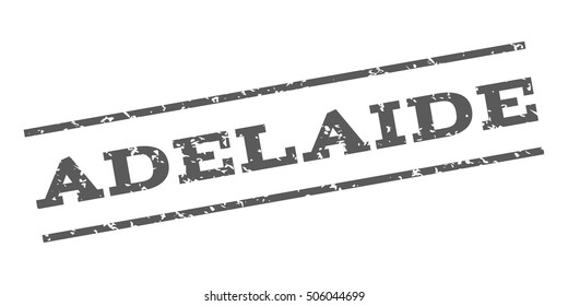 Adelaide watermark stamp. Text Caption between parallel lines with grunge design style. Rubber seal stamp with dirty texture. Vector grey color ink imprint on a white background.
