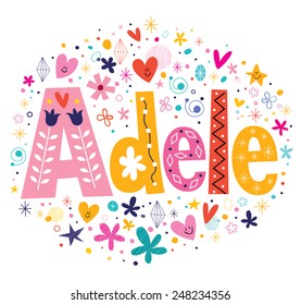 Adele female name decorative lettering type design