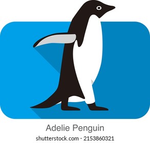 Adelie penguin walking, Penguin series  vector illustration