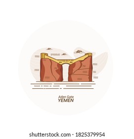 Aden city gate - Yemen - vector 