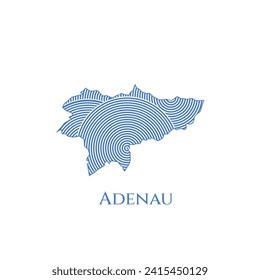 Adenau Map - World Map International vector template. German region silhouette vector illustration
