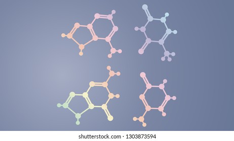 Adenine, guanine, thymine, cytosine molecular structure vector