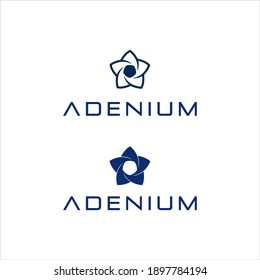 Adenium Flower Logo Design vector