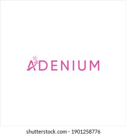 Adenium Flower Logo Design Vector