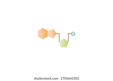 Diseño de Ciencia de moléculas de adenosina monofosfato. Ilustración vectorial.
