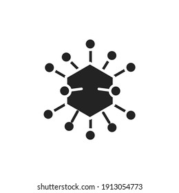 Adenovirus Black Glyph Icon. Vector Illustration. Outline Pictogram