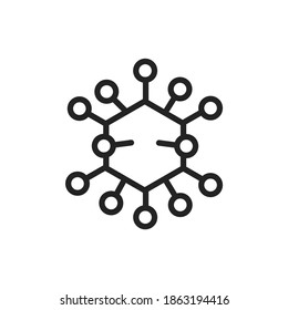 Adenovirus Black Line Icon. Vector Illustration. Outline Pictogram