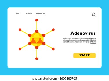 Adenovirus flat icon. Multicolored vector illustration of adenovirus caused respiratory illnesses